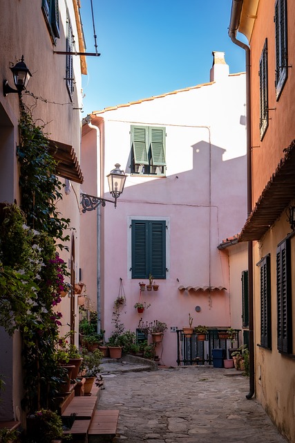 Itália, Toscânia, Verão, Beco, Pitoresco