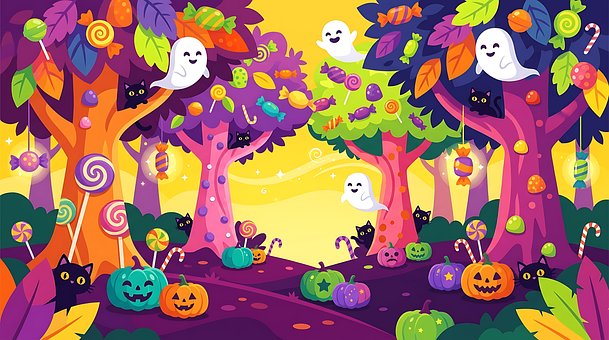 Halloween, Fantasma, Abóbora, Doce
