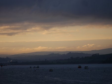 Pôr Do Sol, Natureza, Água, Estuário