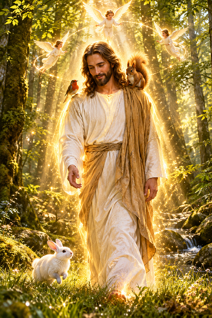 Free Jesus Forest illustration and picture