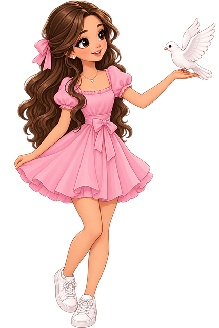 Free Girl Pink Dress illustration and picture