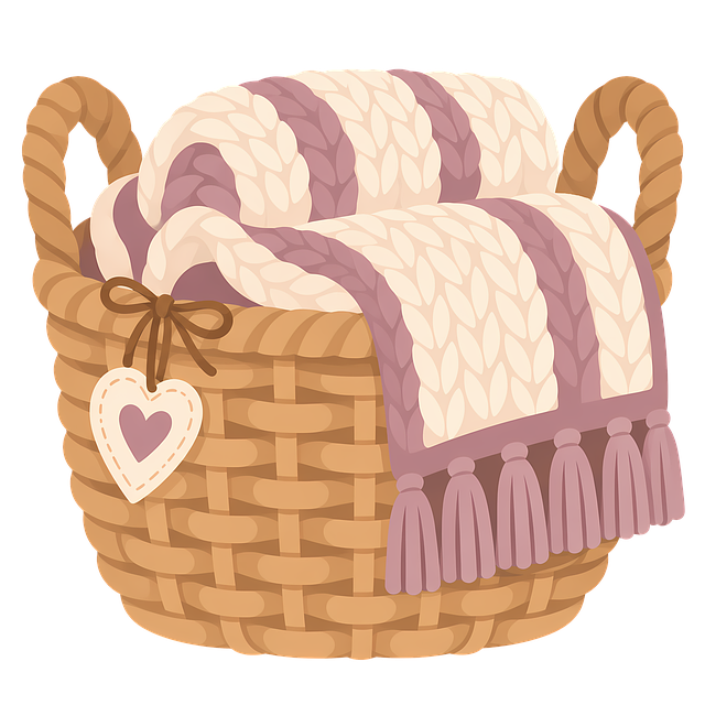 Free woven basket knit blanket warm textiles illustration