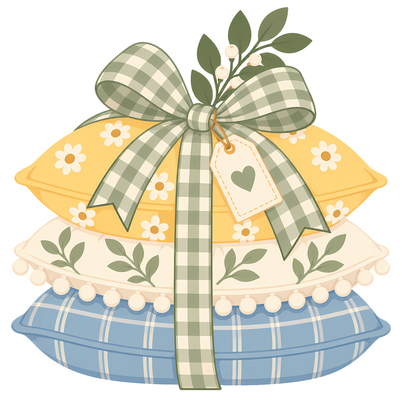 Download free HD stock image of Pillow Stack Floral Pillow Free pillow stack floral pillow plaid pillow illustration