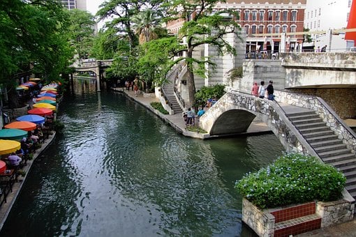 San Antonio, Rio, Ponte, Árvores