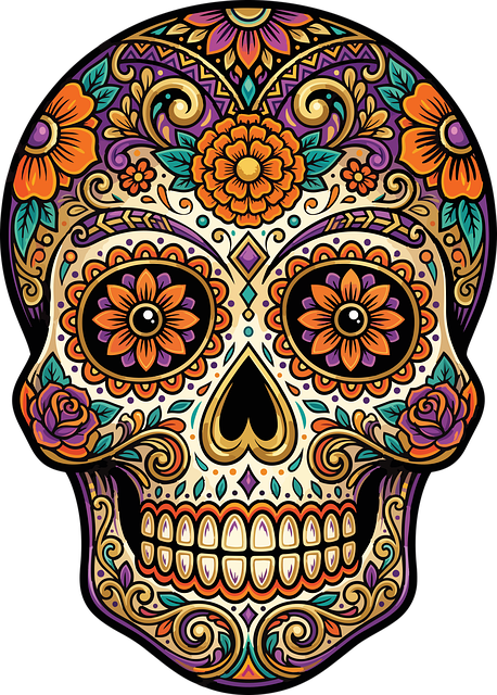 Free Sugar Skull Calavera vector and picture