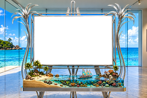 Ocean, Nisip, Dioramă, Barcă, Coral