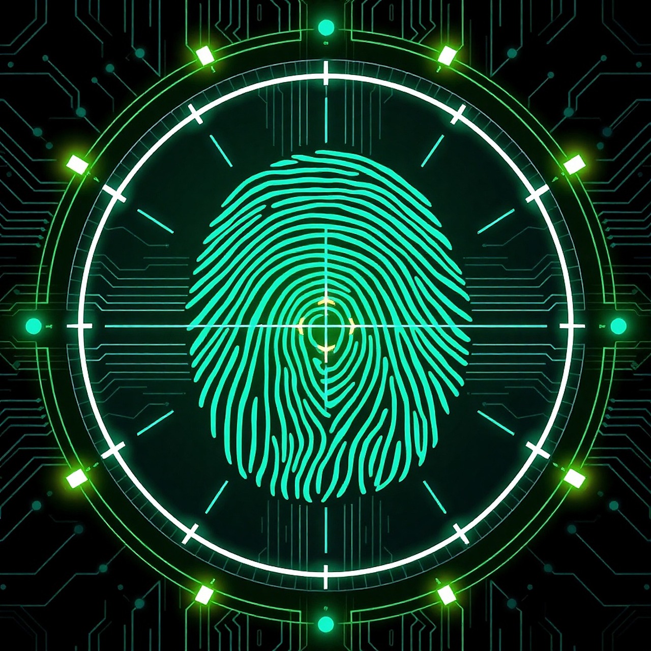 Free biometrics fingerprint security illustration