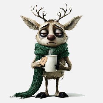 Rena, Cachecol Verde, Doente, Caneca