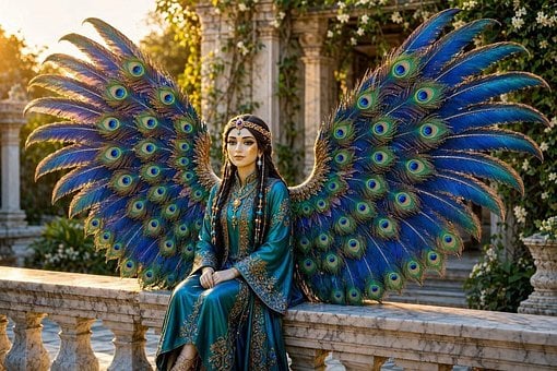 Free Peacock Angel illustration and picture