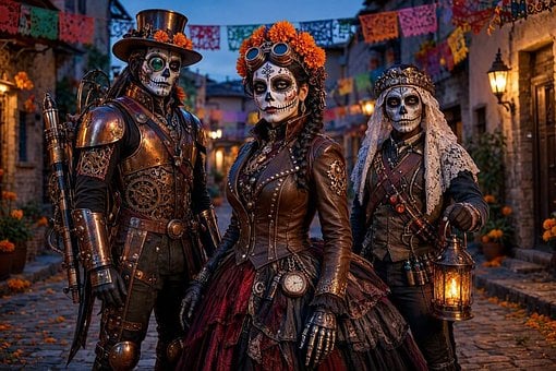 Free Day Of The Dead Steampunk illustration and picture