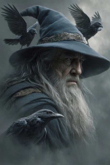 Free Wizard Ravens illustration and picture