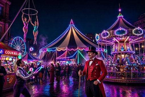 Free Circus Neon Lights illustration and picture