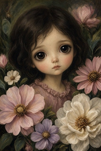 Free Girl Flowers illustration and picture