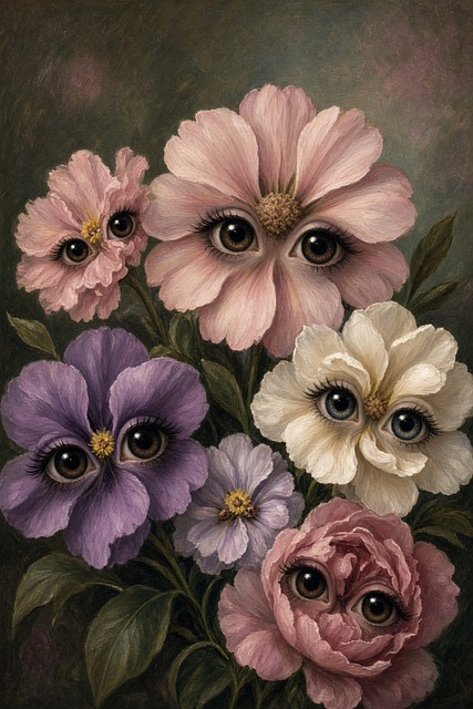 Blomster, Øjne, Surrealistisk, Natur