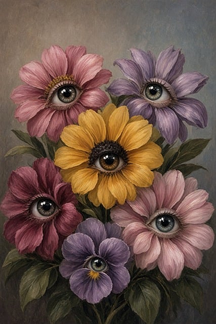 Free Eyes Flowers illustration and picture
