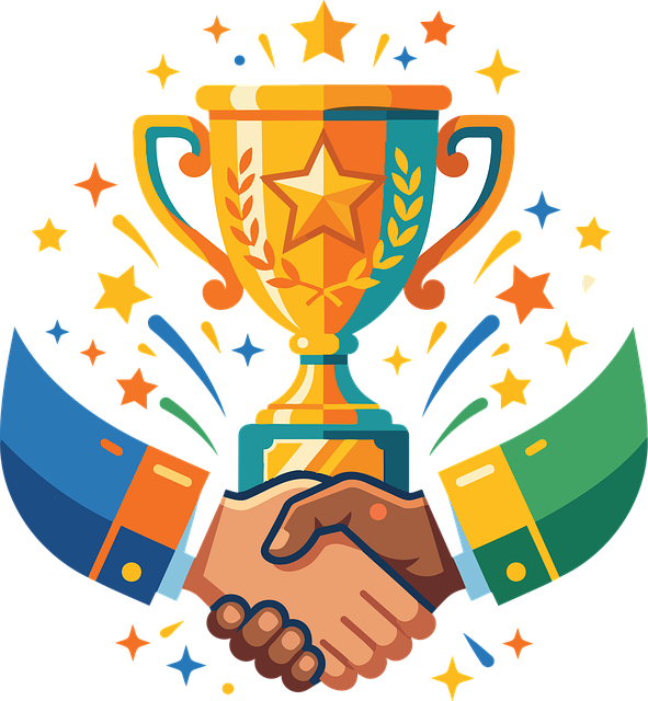 Free Handshake Trophy vector and picture