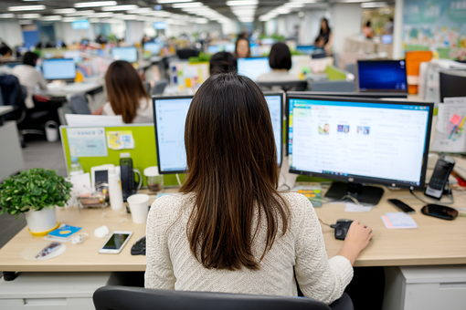 Free Woman In Office Office Work illustration and picture