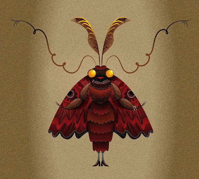 Free moth gothic halloween illustration