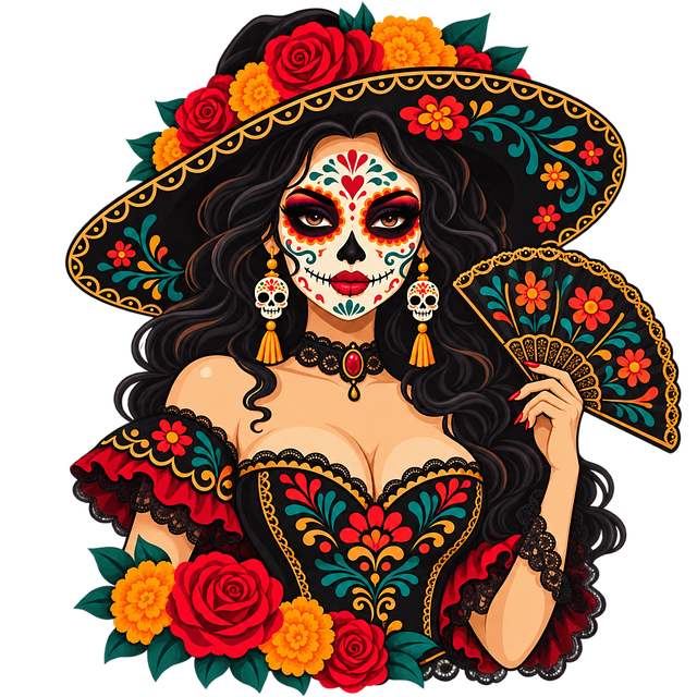 Free Day Of The Dead Woman Calavera Woman vector and picture