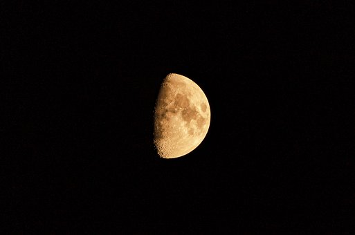 Mond, Dunkle Nacht, Halbmond