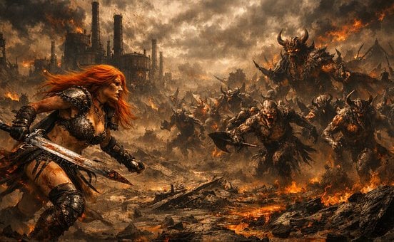 Medieval, Demonio, Batalla, Fantasía
