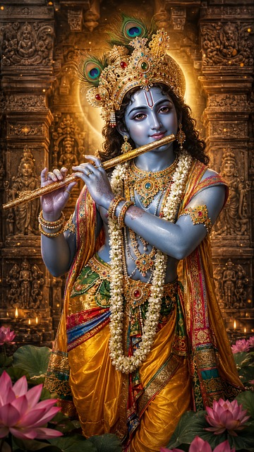 Krishna, Radha, Fløyte, Guddom