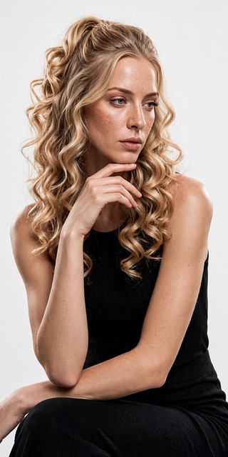 Frau, Blondine, Lockiges Haar, Mode