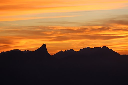 Niederhorn, Zwitserland, Zonsondergang