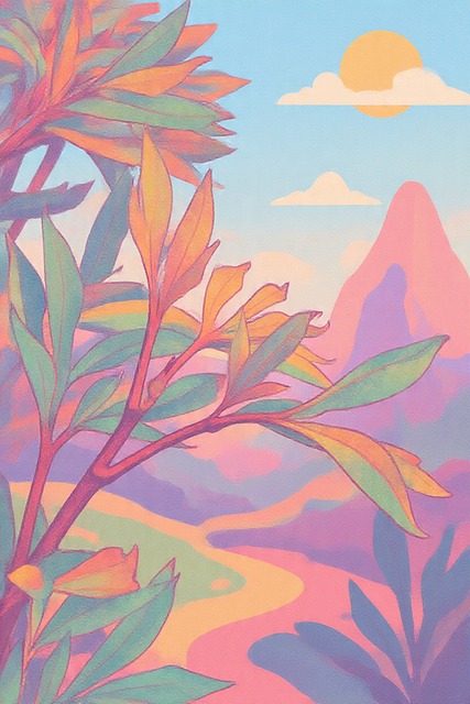 Kunst, Illustration, Solnedgang