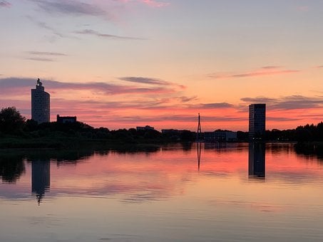 Free Sunset Reflection photo and picture