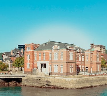 历史建筑, 殖民地建筑, 砖建筑, 欧洲建筑, 海边, 经典外立面, 蓝天