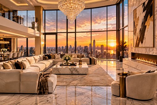 Free Ultra Luxury Penthouse Luxury Interior illustration and picture
