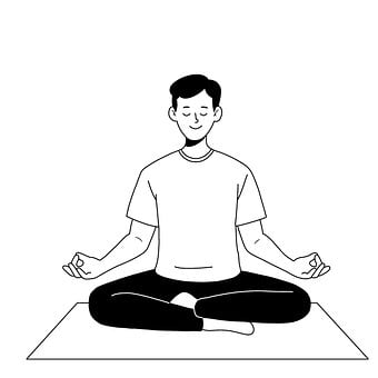 Free Man Meditation illustration and picture
