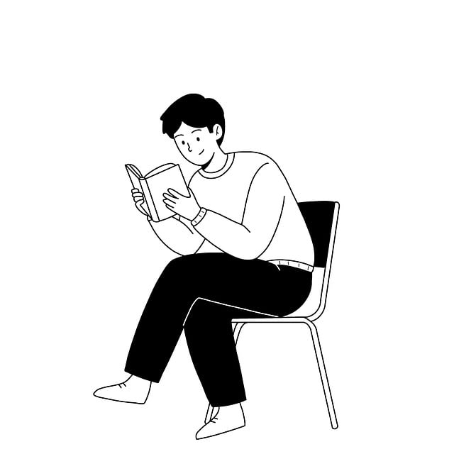 Free man cartoon reading illustration