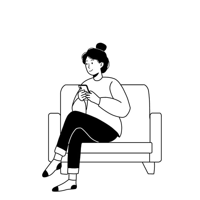Download free HD stock image of Woman Phone Free woman phone sofa illustration
