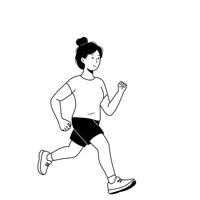 Free woman running portrait illustration