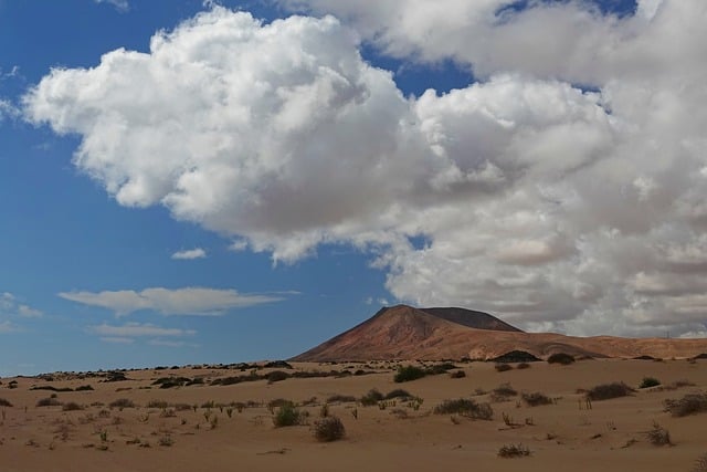 Landschaft, Wüste, Sand, Wolken, Berge