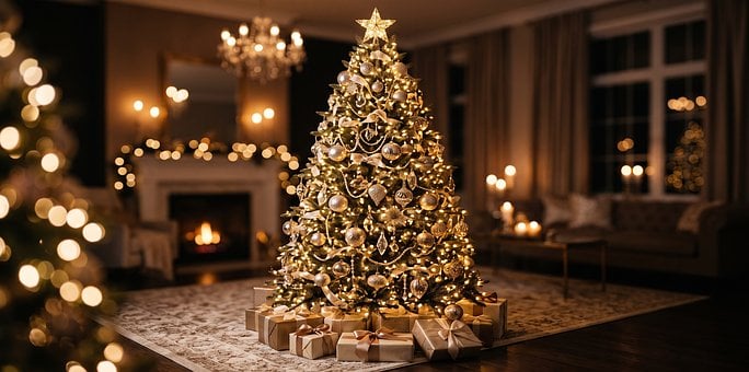 Free Christmas Tree Gold photo and picture
