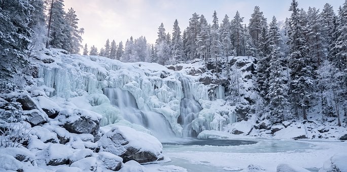 Free Waterfall Winter photo and picture