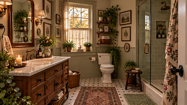 Baño, Decoración Rústica