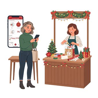 Free Christmas Market Christmas Decorations illustration and picture
