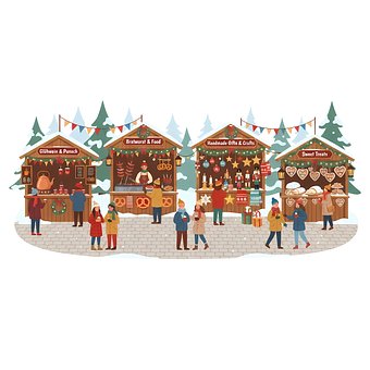 Free Christmas Market Stall illustration and picture