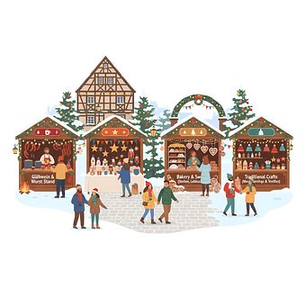 Free Christmas Market Mulled Wine Stand illustration and picture
