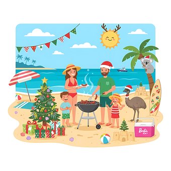 Free Christmas Beach illustration and picture