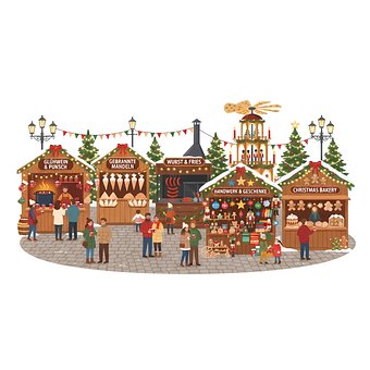 Free Christmas Market Christmas Stalls illustration and picture