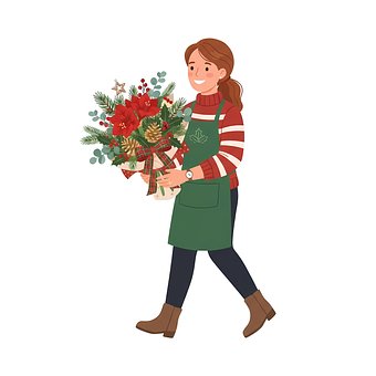 Vianoce, Kytica, Ilustrácia, Postavy