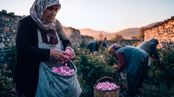 Free Rose Picking Women Working illustration and picture