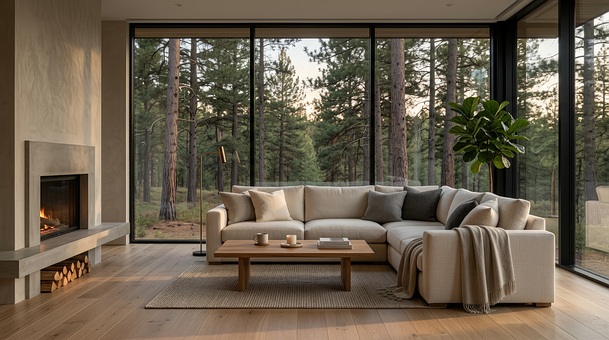 Free Modern Villa Forest House photo and picture