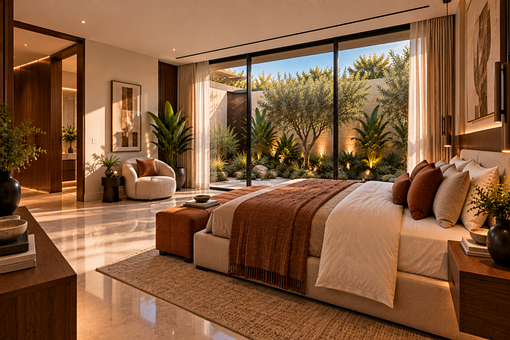 Free Modern Bedroom Luxury Interior illustration and picture
