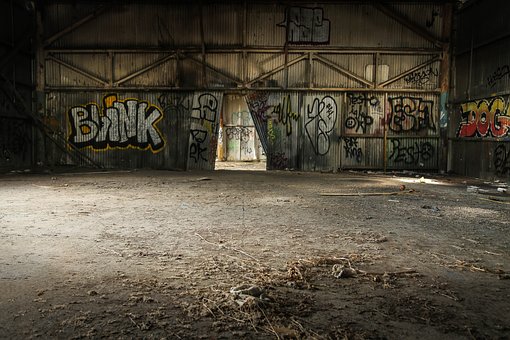 Forlatt, Graffiti, Lager, Industriell